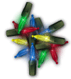 Coloured Christmas tree lights