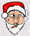 Santa Claus looking disconcerted - clip art