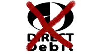 Direct Debit crossed out with a red cross