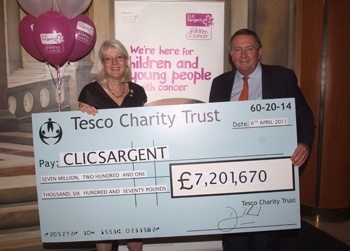 Tesco CLIC Sargent cheque presentation
