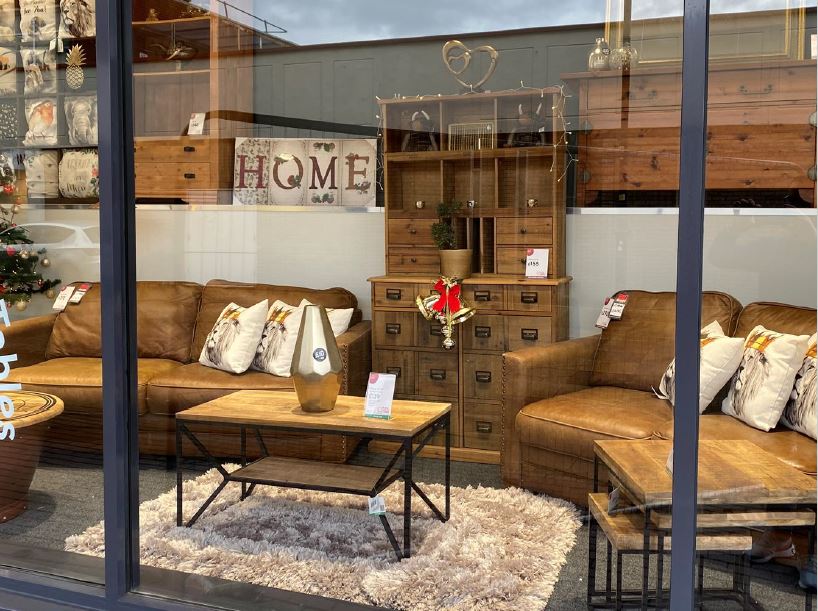 Furniture in a British Heart Foundation charity shop