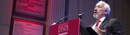 Actor Simon Callow at the lectern at the CSJ Awards 2007