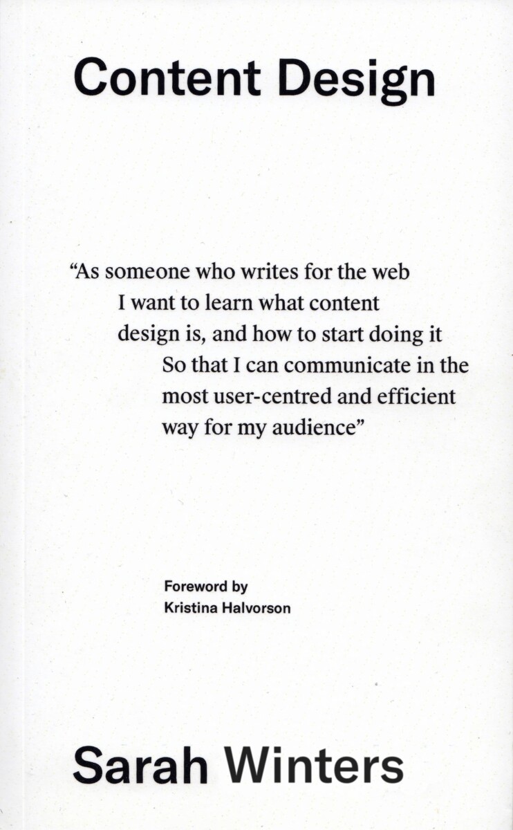 Content Design by Sarah Winters (cover)