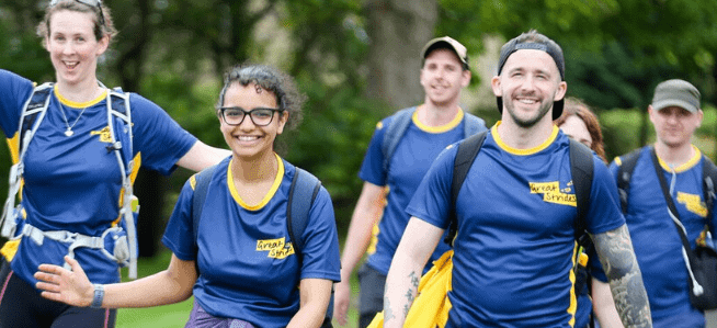 image of walkers doing Cystic Fibrosis's Great Strides challenge