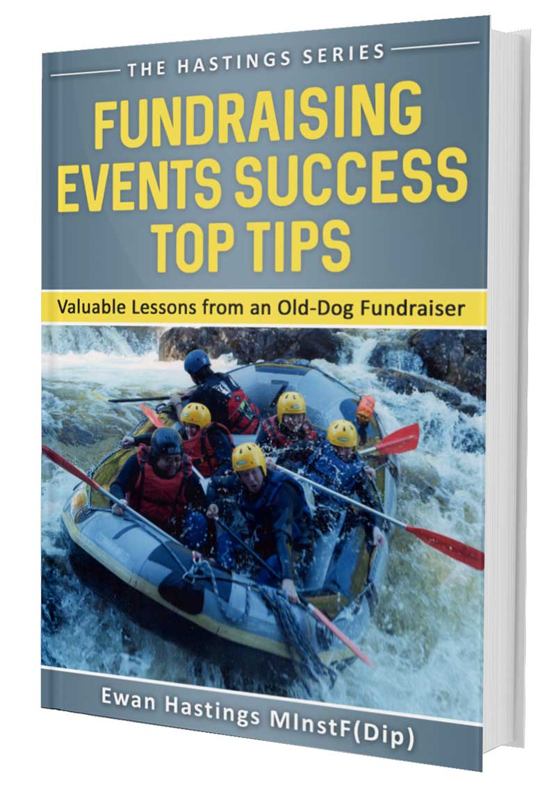 Fundraising Events Success Top Tips, by Ewan Hastings (cover)n Hastings