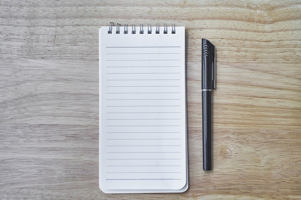 Notebook and pen