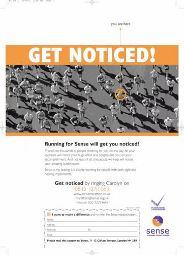 Sense's Marathon advert features the FRSB's tick