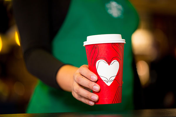 Starbucks Red holiday cup at Christmas 2017