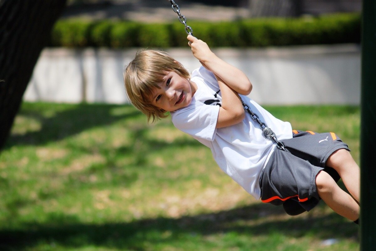 A boy on a swing. By Hamxx005 on Pixabay