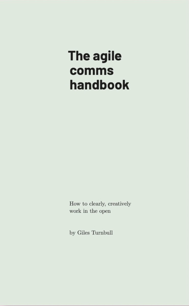 The agile comms handbook, by Giles Turnbull (cover)
